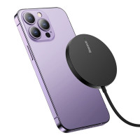 Бездротовий зарядний пристрій Baseus Simple Mini3 Magnetic Wireless Charger 15W Black (Цвет 7073) - фото № 4