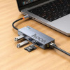 USB-хаб HOCO HB52 Wow 8-in-1 multi-function converter (HDTV+RJ45+SD/TF+PD+Type-C3.0+USB3.0*2) Deep Space Gray (Deep-Space-Gray)- № 5