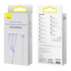 Кабель Baseus Flash Series Ⅱ One-for-three Fast Charging Data Cable USB to M+L+C 66W 1.2m Purple (Фиолетовый)- № 2