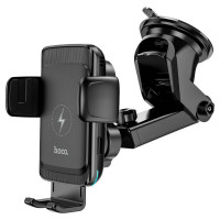 Тримач для мобільного з БЗП HOCO S35 Smart alignment wireless charging car holder Black (Цвет Черный) - фото № 2