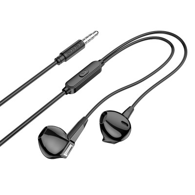 Навушники BOROFONE BM68 Kelly universal earphones with mic Black (BM68B) - зображення 2