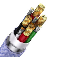 Кабель Baseus Flash Series Ⅱ Two-for-three Charging Cable U+C to M+L+C 100W 1.2m Purple (Цвет Фиолетовый) - фото № 7