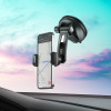 Тримач для мобільного HOCO CA111 pull clip suction cup car holder Black Metal Gray - зображення 8