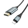 Кабель HOCO UA15 High-definition on-screen cable for iP to HDTV Metal Gray - зображення 2