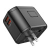 УЗП HOCO AC15 Walker three-port PD20W(1C2A) universal conversion charger Black - изображение 3