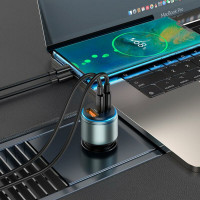 Автомобільний зарядний пристрій HOCO NZ9 Galloper 95W three-port(2C1A) car charger Black (Цвет 7073) - фото № 7