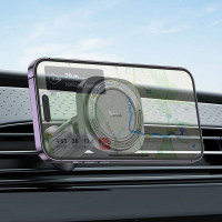 Автотримач для телефона HOCO H28 Rainbow ring magnetic car holder(air outlet) Black (Цвет Черный) - фото № 7