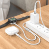 Бездротовий зарядний пристрій HOCO CW54 2-in-1 charging cable iP+iWatch White (Белый)- № 4