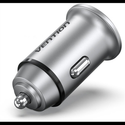 Автомобільний зарядний пристрій Vention Two-Port USB A+C(18/20) Car Charger Gray Mini Style Aluminium Alloy Type (FFBH0) - изображение 2