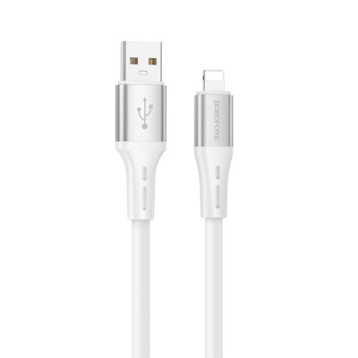 Кабель BOROFONE BX88 Solid silicone charging data cable for iP White (BX88LW) - зображення 1