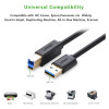 Кабель UGREEN US210 USB 3.0 AM to BM Print Cable 2m (Black）(UGR-10372) (Черный)- № 3