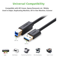 Кабель UGREEN US210 USB 3.0 AM to BM Print Cable 2m (Black）(UGR-10372) (Колір Черный) - фото № 3