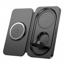 Бездротовий зарядний пристрій HOCO CQ13 Triumph 3-in-1 travel folding wireless fast charger Black