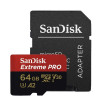 microSDXC (UHS-1 U3) SanDisk Extreme Pro A2 64Gb Class 10 V30 (R200MB/s, W90MB/s) (adapter) (SDSQXCU-064G-GN6MA)