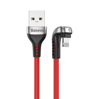 Кабель Baseus U-shaped Lamp Mobile Game Cable USB For iP 2.4A 1m Red - зображення 1
