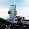 Тримач для мобільного з БЗП HOCO S35 Smart alignment wireless charging car holder Black (Черный)- № 7