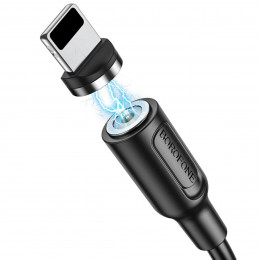 Кабель BOROFONE BX41 USB to iP 2.4A, 1m, PVC, PVC connectors, magnetic, Black