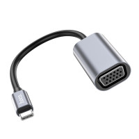Кабель-перехiдник HOCO UA21 Origin Type-C to VGA converter Metal Gray (Колір Metal Gray) - фото № 4