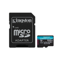 Карта пам'яті microSDXC (UHS-1 U3) Kingston Canvas Go Plus 512Gb class 10 A2 V30 (R170MB/s, W90MB/s) (adapter SD)  - фото № 2