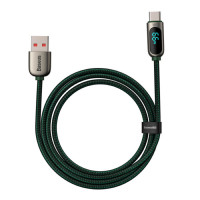 Кабель Baseus Display Fast Charging Data Cable USB to Type-C 66W 2m Green (Цвет Зелёный) - фото № 3