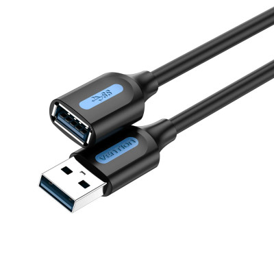 Кабель Vention USB 3.0 A Male to A Female Extension Cable 1.5M black PVC Type (CBHBG) - изображение 1