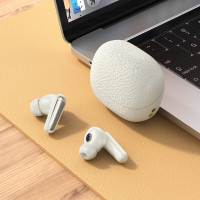 Бездротові навушники HOCO EQ23 Plus Duke Ⅱ true wireless ANC+ENC BT headset Milky White (Колір Milky-White) - фото № 4