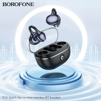 Бездротові навушники BOROFONE FQ5 Spirit clip-on true wireless BT headset Black (Цвет 7073) - фото № 5
