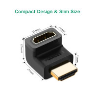 Адаптер UGREEN HDMI 4K Adapter Male to Female Up-angled (Колір Black) - фото № 4