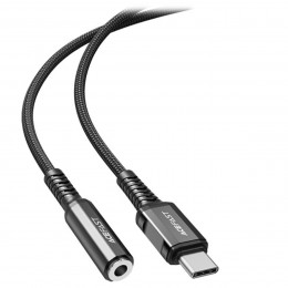 Кабель ACEFAST C1-07 USB-C to 3.5mm aluminum alloy headphones adapter cable Gray