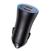 Автомобільний зарядний пристрій Baseus Golden Contactor Pro Dual Fast Charger Car Charger C+C 40W Dark Gray (Колір Темно-серый) - фото № 3