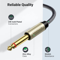 Аудіокабель UGREEN 3.5mm TRS to Dual 6.35mm TS Audio Cable 1m (Gray) (Цвет Серыйм) - фото № 5