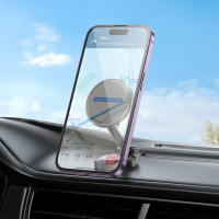 Автотримач для телефона BOROFONE BH126 Ascenso folding rotating car holder (center console) Metal Grey (Колір Metal Gray) - фото № 6