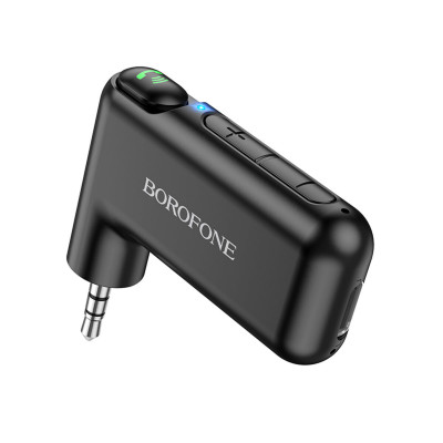 Bluetooth-ресивер BOROFONE BC35 Wideway car AUX BT receiver Bkack - зображення 1