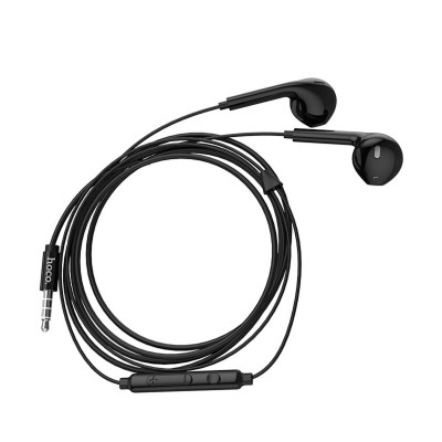 Навушники HOCO M55 Memory sound wire control earphones with mic Black - зображення 2