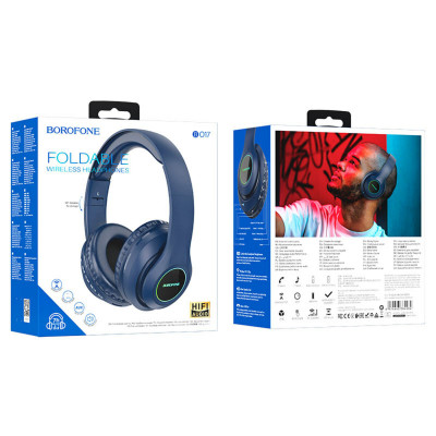 Навушники BOROFONE BO17 wireless headphones Dark Blue - зображення 3