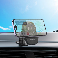 Автотримач для телефона з БЗП BOROFONE BH216 Adelante magnetic wireless fast charging car holder(center console) Black (Цвет Черный) - фото № 8