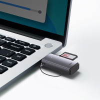 Кардридер Baseus Lite Series USB-A  to SD/TF Card Reader  Grey (Колір Grey) - фото № 8