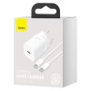 МЗП Baseus Super Si Quick Charger 1C 25W EU Sets White（With Mini White Cable Type-C to Type-C 3A 1m White） - изображение 6
