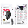 Мережевий зарядний пристрій BOROFONE BA98A Ilustre PD30W (2C1A) charger with digital display set (C to iP) (EU) Black (7073)- № 2