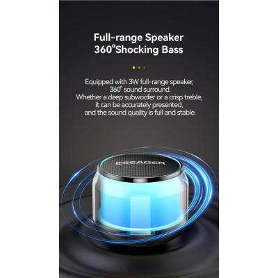 Портативна колонка ESSAGER(Color box)  Tiger portable bluetooth speaker Black - зображення 7