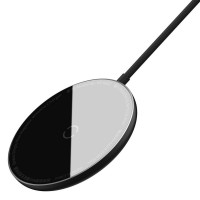 Бездротовий зарядний пристрій Baseus Simple Mini Magnetic Wireless Charger For IPwith Type-C Cable Black (Колір Черный) - фото № 2