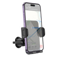 Автотримач для телефона з БЗП BOROFONE BH220 Leader automatic induction wireless fast charging car holder(air outlet) Black Gray (Цвет Black-Gray) - фото № 5
