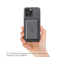Зовнішній акумулятор ACEFAST M17 PD20W/22.5W magnetic fast charging power bank with built-in stand 10000mAh Black (Колір 7073) - фото № 7