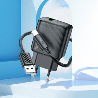 Мережевий зарядний пристрій HOCO CS21A Rich single port QC3.0 charger set (Type-C)(EU) Black (Цвет 7073) - фото № 8