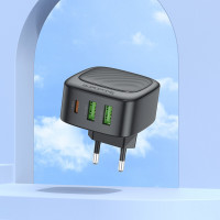 Мережевий зарядний пристрій BOROFONE BAS23A Lucky PD30W(1C2A) charger(EU) Black (Колір Черный) - фото № 8