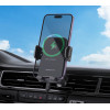 Автотримач для телефона з БЗП BOROFONE BH220 Leader automatic induction wireless fast charging car holder(air outlet) Black Gray (Black-Gray)- № 6