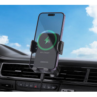 Автотримач для телефона з БЗП BOROFONE BH220 Leader automatic induction wireless fast charging car holder(air outlet) Black Gray (Цвет Black-Gray) - фото № 6