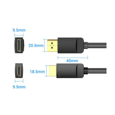 Кабель Vention DP to HDMI Cable 3M Black (HADBI) - изображение 5