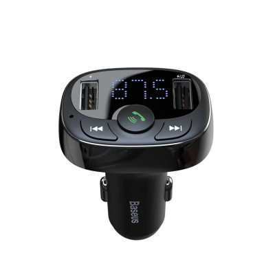 АЗП з FM-модулятор Baseus T Shaped S-09A Car Bluetooth MP3 Player (Standard Edition) Black - зображення 1