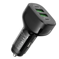 Автомобільний зарядний пристрій HOCO NZ11 Guide PD72W(2C2A) car charger Black (Цвет 7073) - фото № 6
